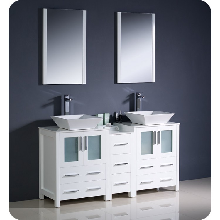 Fresca Fvn62 241224wh Vsl Torino 60 Double Sink Modern Bathroom